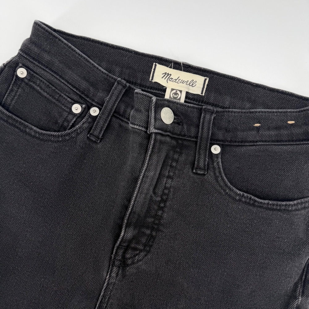 Madewell Kick Out Jeans Womens 25 Black Mid-Rise Cropped Flare Denim